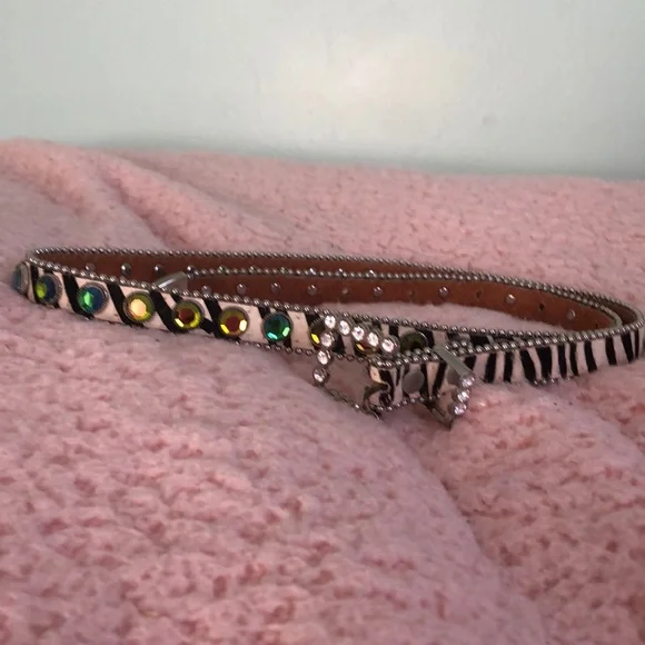 Briella | Accessories | Briella Zebra Print Bling Belt 